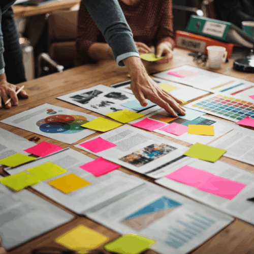 sticky notes, business brainstorming