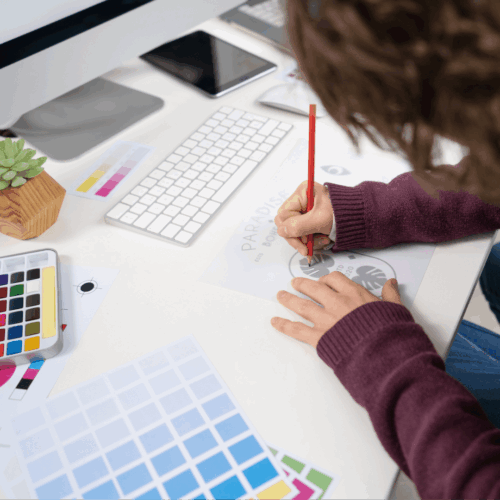 graphic designer making art